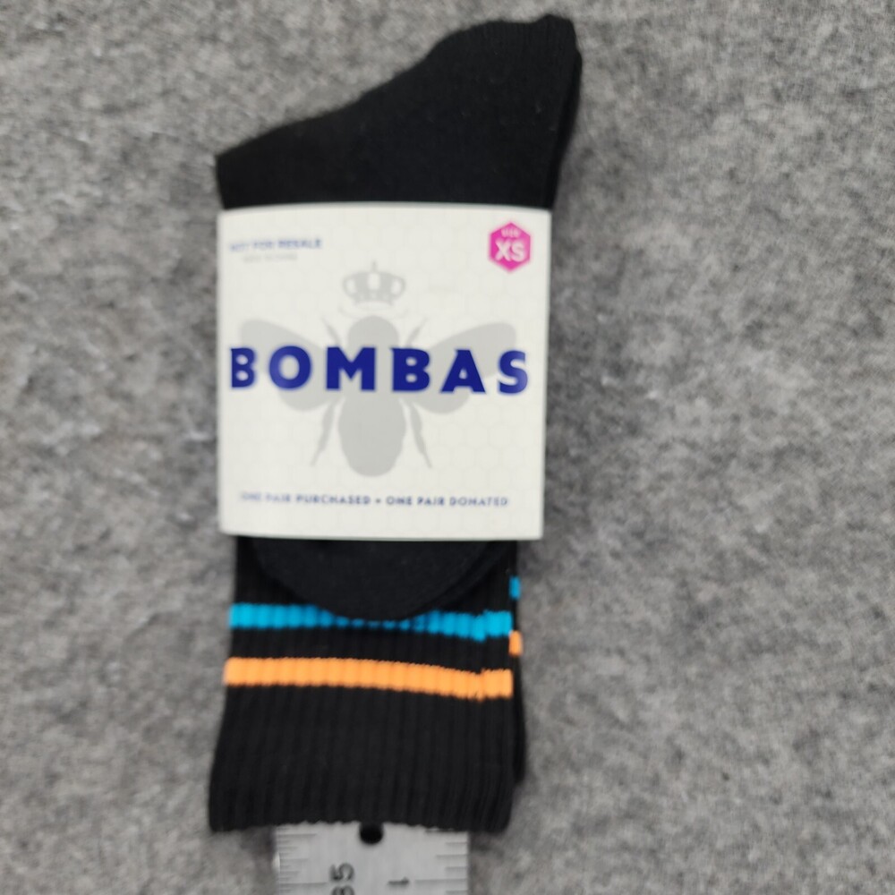 Bombas Socks Womens XS Black Crew Length